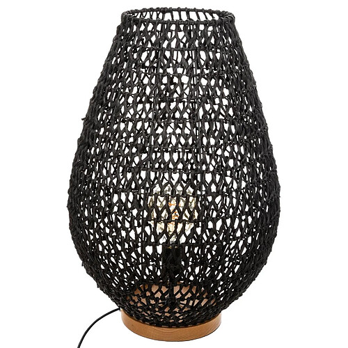 Atmosphera, Createur D'Interieur Lampe Métallique + Papier Noir H 55 ETEL