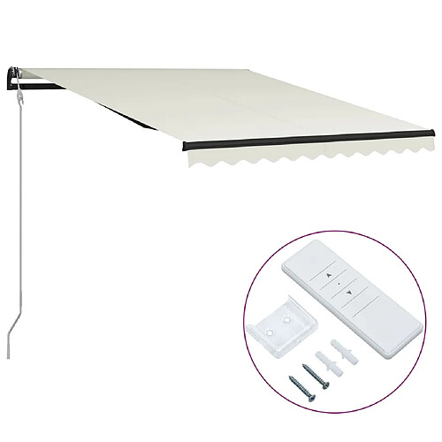 vidaXL Auvent rétractable automatique 300x250 cm Crème