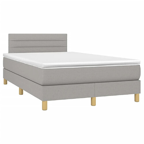 Maison Chic Lit adulte- Lit + matelas,Sommier à lattes de lit et matelas gris clair 120x190 cm tissu -GKD42524