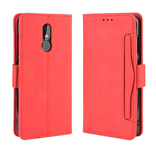 Wewoo Housse Coque Étui en cuir de style portefeuille skin veau pour Nokia 3.2avec fente carte séparée rouge