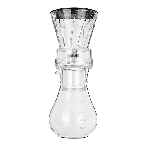 Universal Verre, eau glacée, goutte à goutte, cafetière, pot de brassage, goutte à goutte, 800ml, cafetière, expresso à pression d'air, moulin à café électrique.(Transparent)