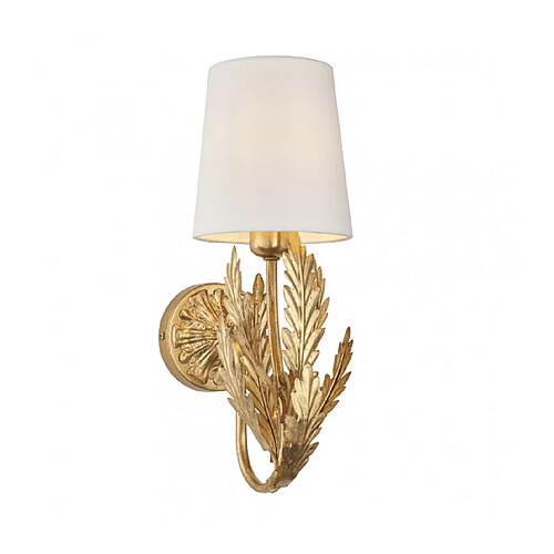 Endon Lampe avec abat jour Delphine Acier,tissu Feuille d'or,tissu de coton ivoire 1 ampoule 36cm