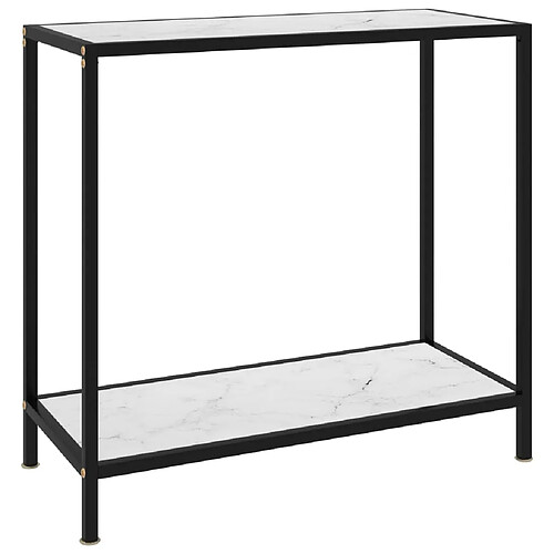 vidaXL Table console Blanc 80x35x75 cm Verre trempé