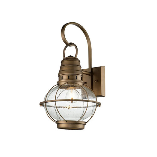 Elstead Lighting Applique murale extérieur Kichler Aluminium,verre grainé transparent Laiton naturel