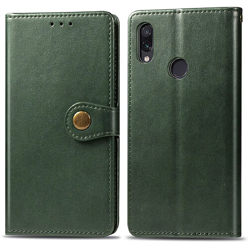 Wewoo Housse Coque Étui en cuir de protection pour téléphone mobile avec boucle photocadre photo et fente carteportefeuille et support Xiaomi Redmi NOTE 7 vert