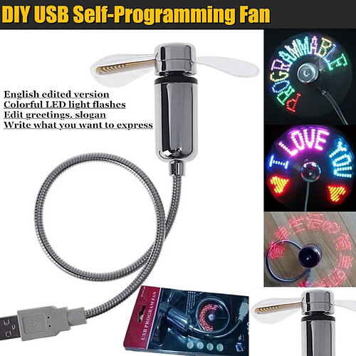 Universal Bricolage USB LED Lampe Clignotant Auto-émission Ventilateur Édition Affichage Couleur Lettre Symbole Numéro Salut Bannière Ventilateur pour PC Power Bank | USB Gadget