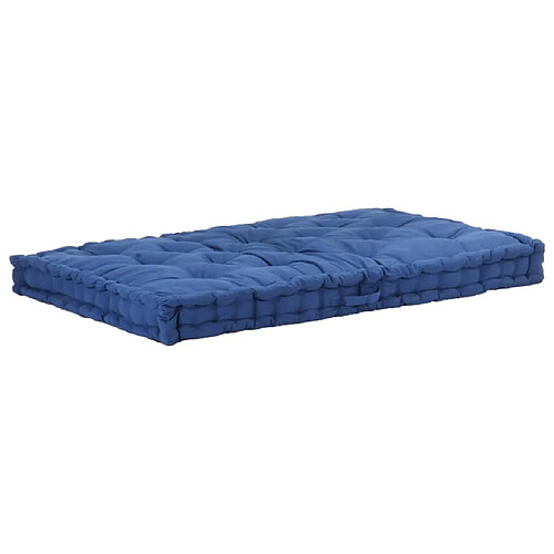 Decoshop26 coussin de canapé palette 100 % coton 120x80x10 cm bleu clair DEC021822