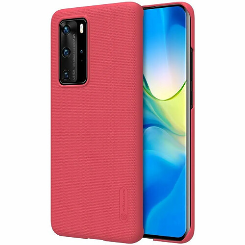 Alive Records Nillkin Super Frosted Shield - Coque pour Huawei P40 Pro (Rouge Vif)