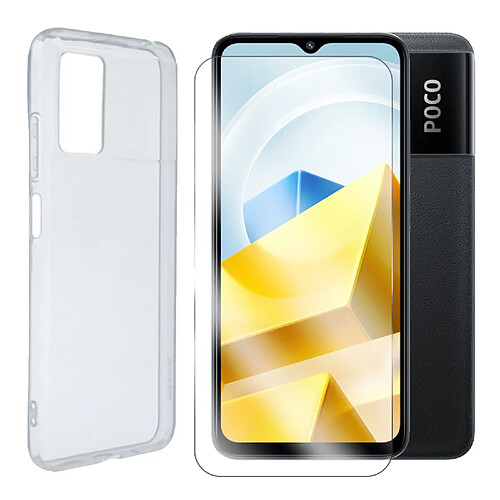 Coque souple transparente + verre trempé pour Xiaomi Poco M5 4G 6.58" - Visiodirect -