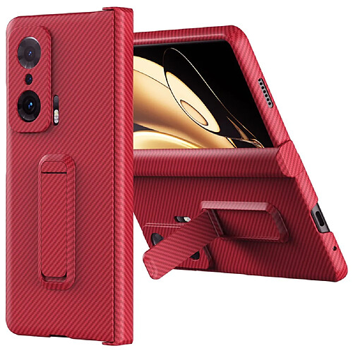 Coque en TPU + PU texture en fibre de carbone rouge pour votre Honor Magic V