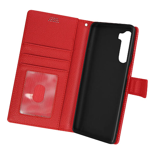 Avizar Housse Motorola Moto G200 5G Clapet Portefeuille Support Vidéo Rouge