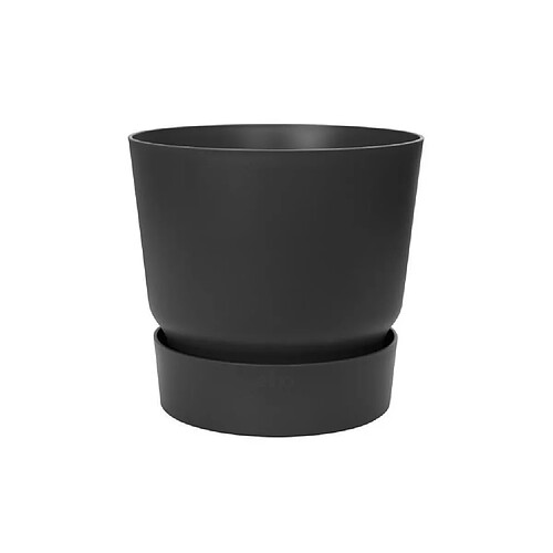 ELHO Pot de fleurs rond Greenville 25 - Extérieur - Ø 24,48 x H 23,31 cm - Vivre noir