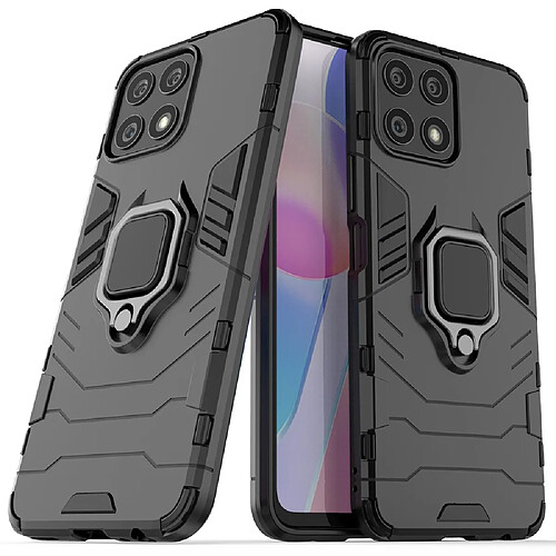 Coque en TPU anti-empreintes digitales, double couche, flexible, antichoc avec béquille noir pour votre Honor X30i