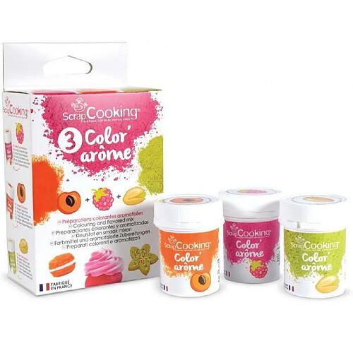 Scrapcooking 3 Colorants-arômes alimentaires framboise-abricot-pistache