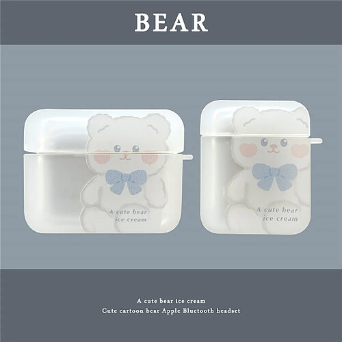 GUPBOO Airpods Coque Housse Étui Protecteur Compatible pour AirPods Pro-mignon, noeud papillon, ours, dessin animé, girl