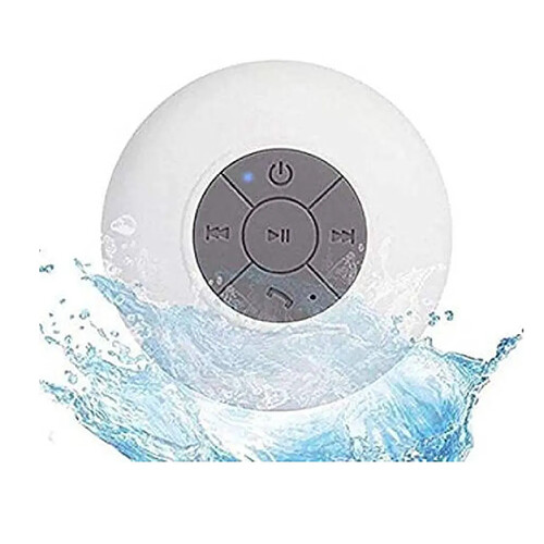 Chrono Portable Mini HIFI Waterproof Shower Pool Wireless Bluetooth Speaker Handsfree with Mic (Blanc)