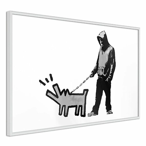 Paris Prix Affiche Murale Encadrée Banksy Choose Your Weapon 45 x 30 cm Blanc