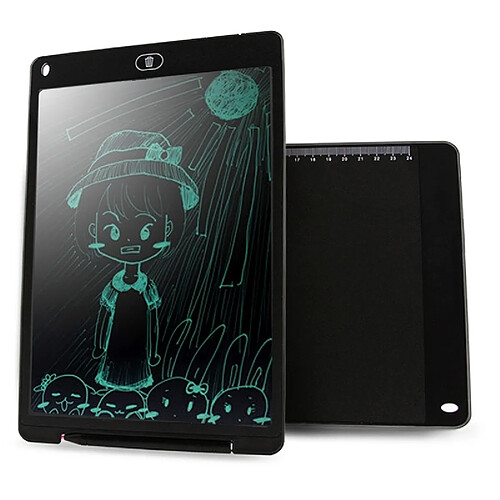 Wewoo Tablette graphique noir Portable 12 pouces LCD Écriture Dessin Graffiti Électronique Pad Message Conseil Papier Brouillon avec Stylo, CE / FCC / RoHS Certifié