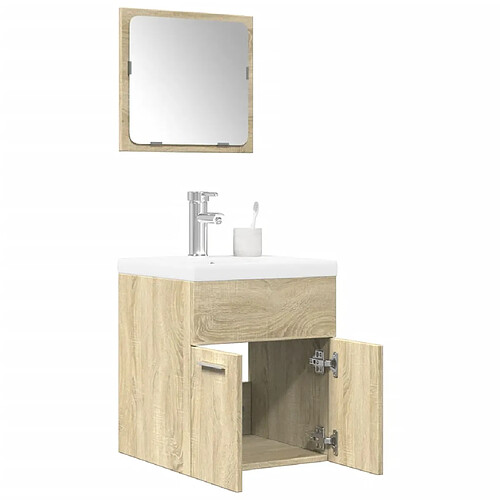 vidaXL Ensemble de meubles de salle de bain 3 pcs chêne sonoma