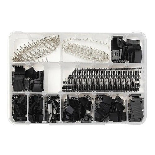 Pack de 1450 Dupont Connecteur Kit Adaptateur Assortiment dans Boîte Transparente Pièces, interne Pur Cuivre et la Surface Revêtement Antioxydant