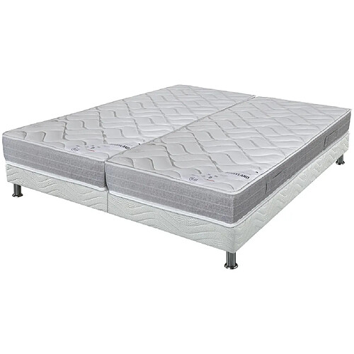 Ebac Matelas Maryland + sommier tapissier Omega - 2x80x190 - Mousse - Hauteur 20 cm