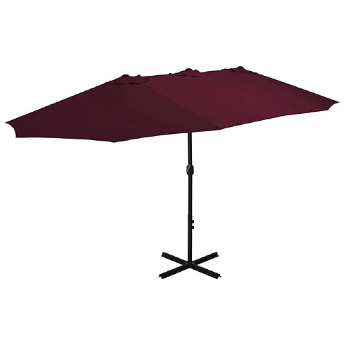 vidaXL Parasol d'extérieur avec mât en aluminium rouge bordeaux