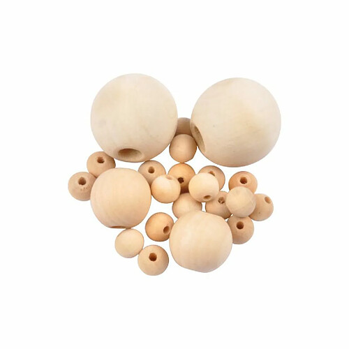 Paris Prix Lot de Perles en Bois A Peindre 12cm Naturel