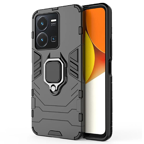 Coque en TPU anti-rayures avec béquille pour votre Vivo Y35 4G (2022) - noir