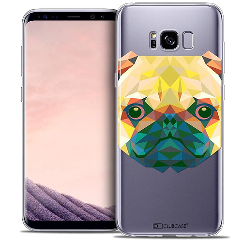 Caseink Coque Housse Etui Samsung Galaxy S8 (G950) [Crystal Gel HD Polygon Series Animal - Souple - Ultra Fin - Imprimé en France] Chien