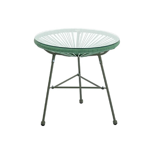 Vente-Unique Table de jardin en fils de résine tressés - Kaki - ALIOS III de MYLIA