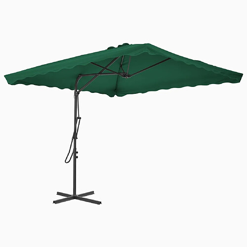 Helloshop26 Parasol d'extérieur avec mât en acier 250 x 250 cm vert 02_0008188