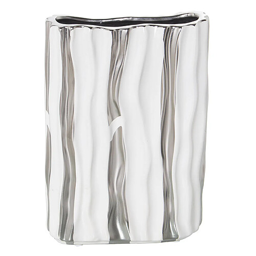 Vase Alexandra House Living Blanc Argenté Céramique 19 x 8 x 25 cm