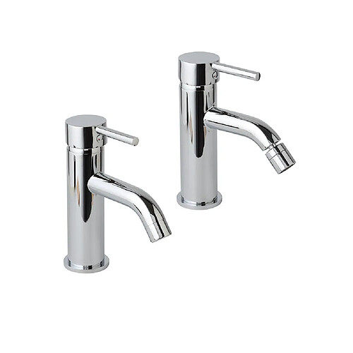 Kiamami Valentina LOT DE MITIGEURS DE SALLE DE BAIN EN LAITON CHROMÉ POUR LAVABO ET BIDET | FASSA