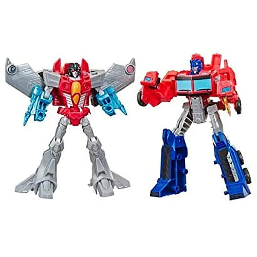 Hasbro Lot de 2 Figurine Transformers Jouets Cyberverse Warrior Action Attackers Optimus Prime et Starscream Action