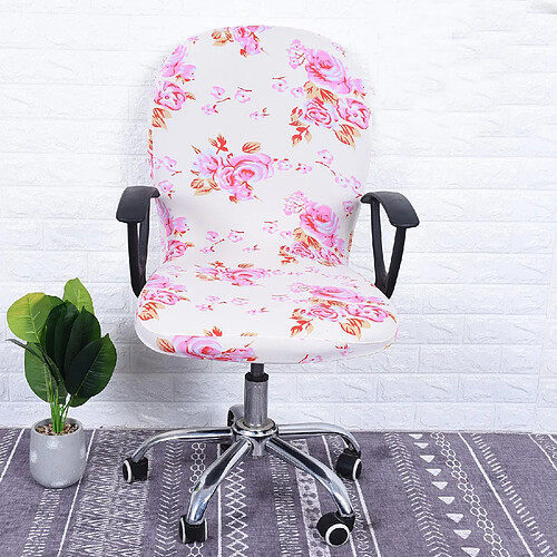 LUUCOZK 1 Pack Housse de Protection Lavable pour Chaise de Bureau Pivotante-Fleurs de Pivoine-Taille Universelle