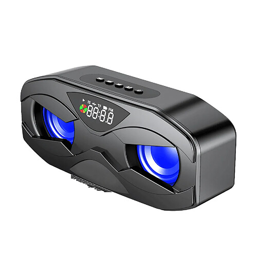 Universal Haut-parleur Bluetooth LED Rhythm Flash haut-parleur sans fil FM radio réveil carte TF support subwoofer | haut-parleurs portables (noir)