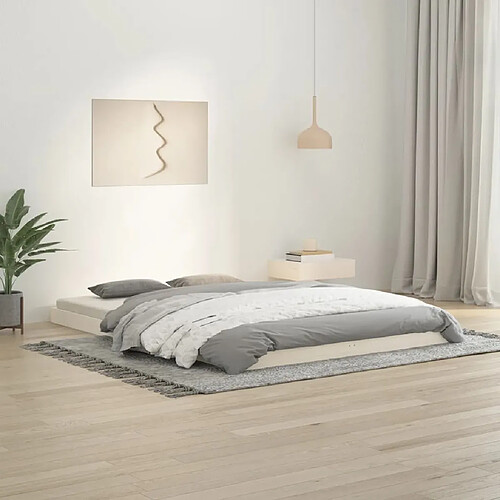 vidaXL Cadre de lit sans matelas blanc 140x200 cm bois de pin massif