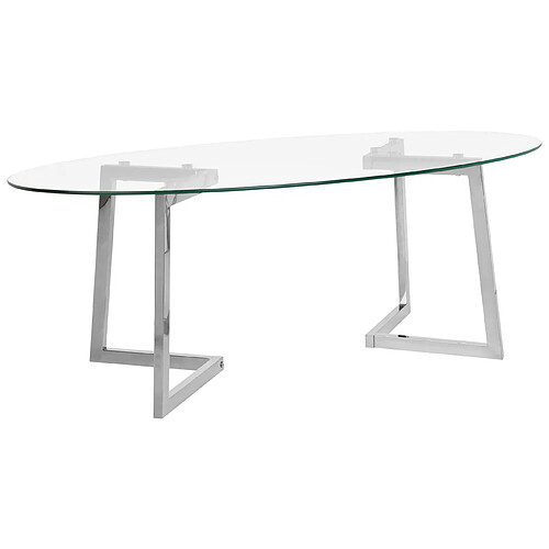 Beliani Table basse Verre Argenté FRESNO