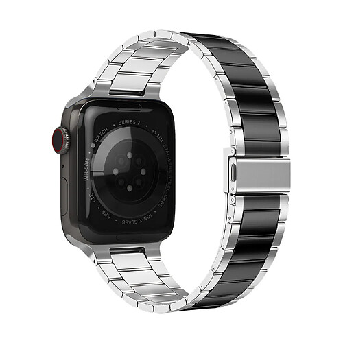 Avizar Bracelet pour Apple Watch 41mm / 40mm / 38 mm Maillons Acier Argent / Noir