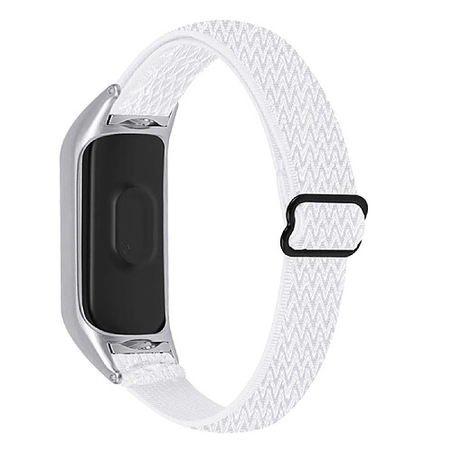 Bracelet en nylon tressée élastique réglable blanc pour votre Xiaomi Mi Band 4/3