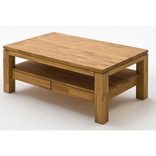 Pegane Table basse coloris chêne noueux huilé - Longueur 115 x Hauteur 54 x Pronfondeur 70 cm