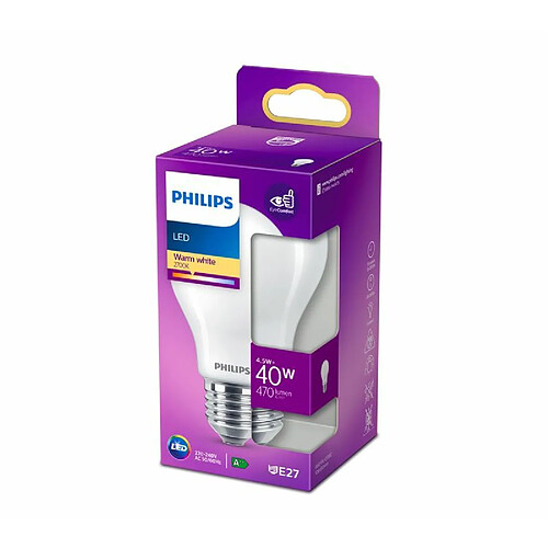 Philips Ampoule LED standard dépolie E27 EQ40W blanc chaud