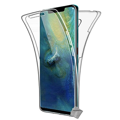 Htdmobiles Coque silicone gel fine 360 integrale pour Huawei Mate 20 + verre trempe - TRANSPARENT