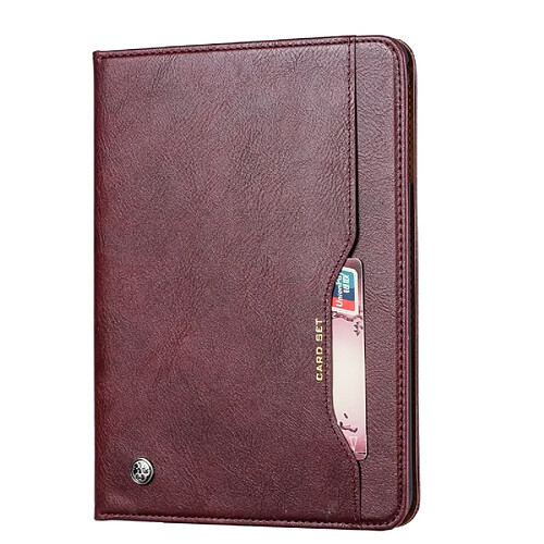 Wewoo Housse Coque Étui en cuir à rabatquer texture de peau horizontale pour Galaxy Tab A 8 2019 P200 / P205avec cadre photo et supportemplacements cartes et porte-monnaie Vin rouge