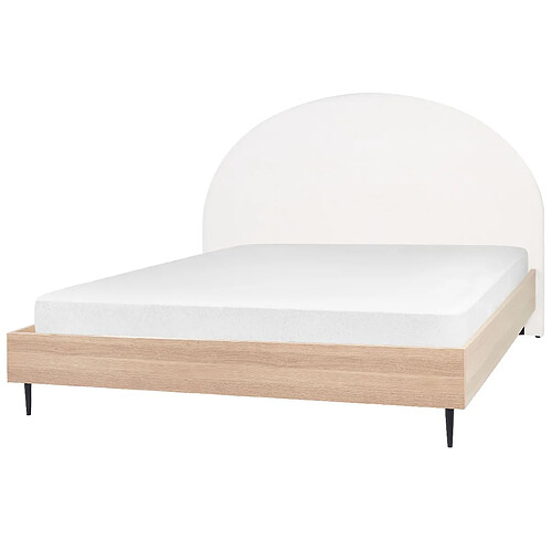 Beliani Lit double en tissu 180 x 200 cm blanc MILLAY