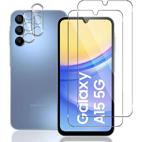 Verres Trempes et Protections Camera Arriere Transparent X2 Pour Samsung Galaxy A15 Little Boutik©