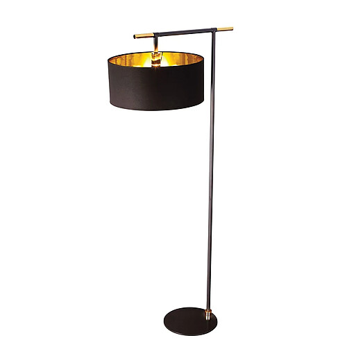 Elstead Lighting Lampadaire avec abat-jour, noir, laiton poli