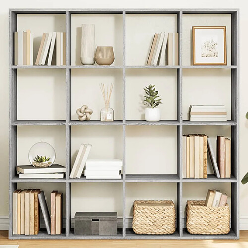 vidaXL Bibliothèque sonoma gris 137,5x29x137,5 cm bois d'ingénierie