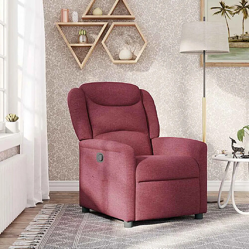 vidaXL Fauteuil inclinable Rouge bordeaux Tissu