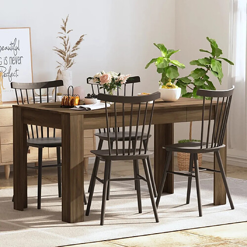 vidaXL Table à dîner Chêne marron 140x74,5x76 cm Bois d'ingénierie